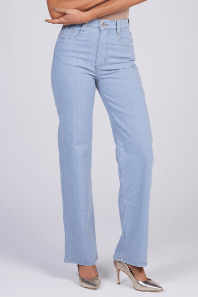 Calça Wide Leg Slim Jeans Claro F24900