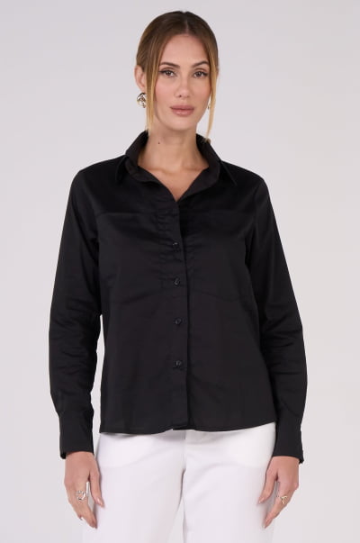 Camisa Feminina Oversized Preta CA25005PT