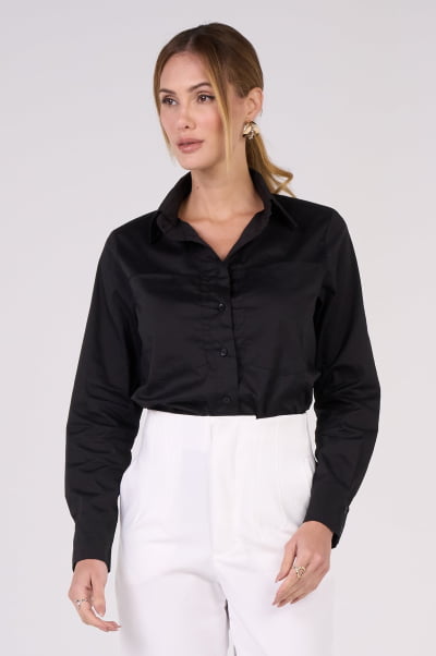 Camisa Feminina Oversized Preta CA25005PT