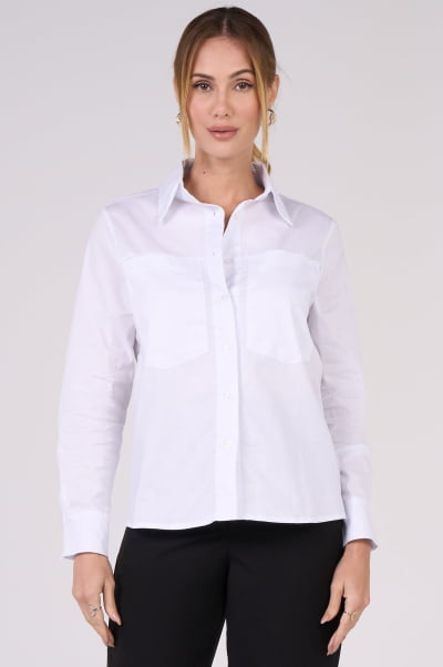 Camisa Feminina Oversized Branca CA25005BR