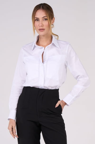 Camisa Feminina Oversized Branca CA25005BR