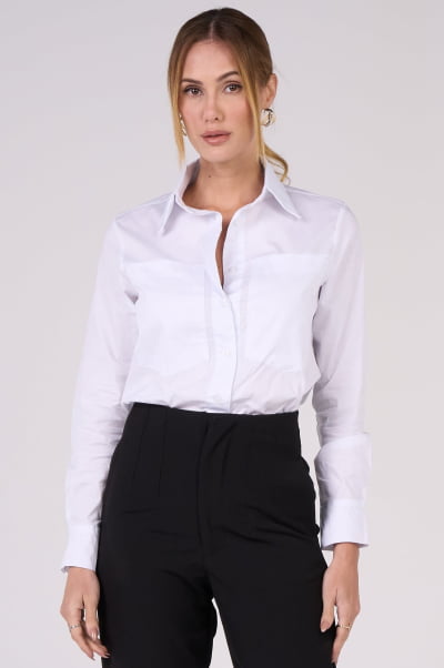 Camisa Feminina Oversized Branca CA25005BR