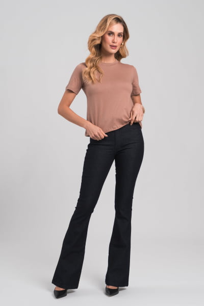 Camiseta Feminina Slim Marrom CA24001