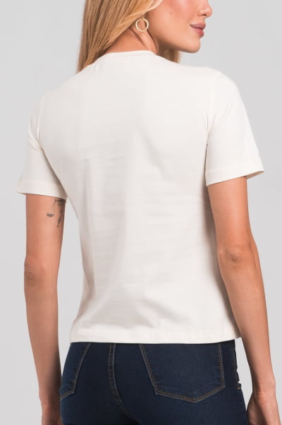 Camiseta Feminina Slim Off White CA24001