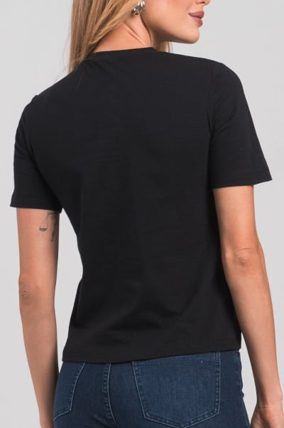 Camiseta Feminina Slim Preta CA24001