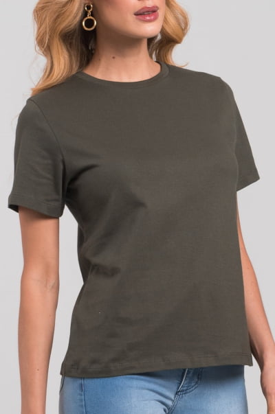 Camiseta Feminina Verde Militar CA24002