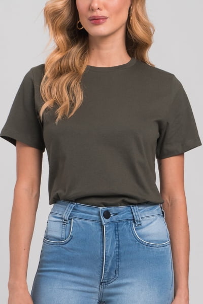 Camiseta Feminina Verde Militar CA24002