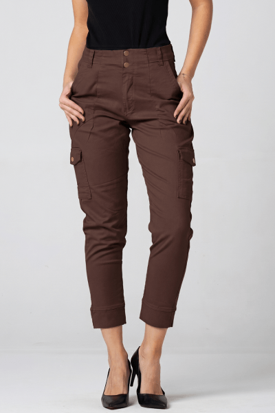 Calça Cargo Feminina Marrom F2824MR