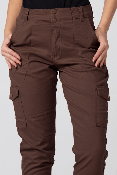 Calça Cargo Feminina Marrom F2824MR