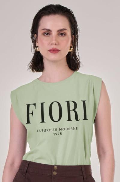 Regata Muscle Verde Malva Fioiri