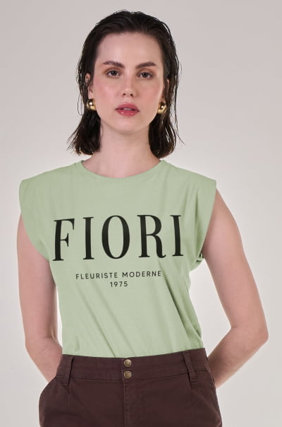 Regata Muscle Verde Malva Fioiri