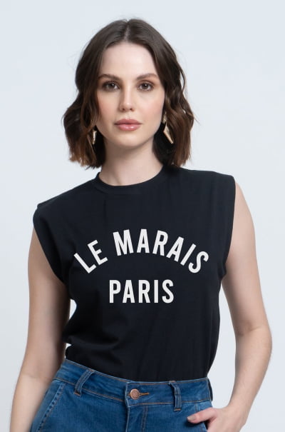 Regata Muscle Tee Preta La Marais