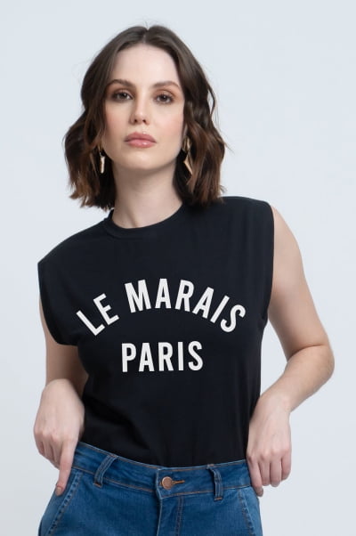 Regata Muscle Tee Preta La Marais