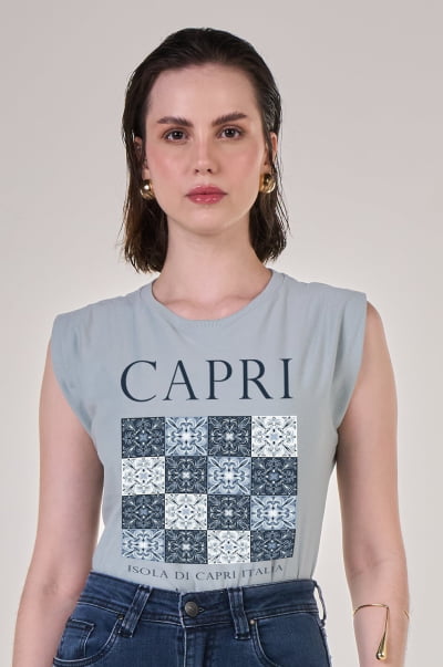 Regata Muscle Tee Azul Claro Capri