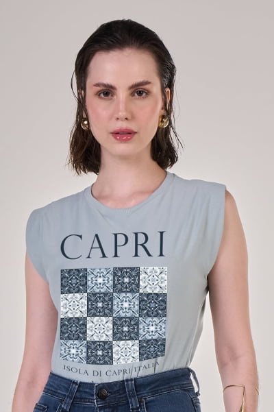 Regata Muscle Tee Azul Claro Capri