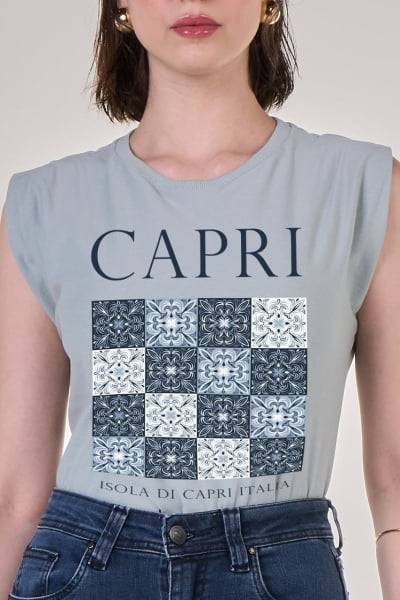 Regata Muscle Tee Azul Claro Capri