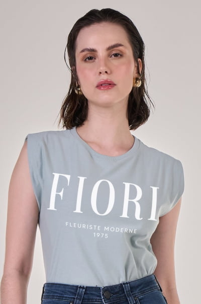 Regata Muscle Tee Azul Claro Fiori