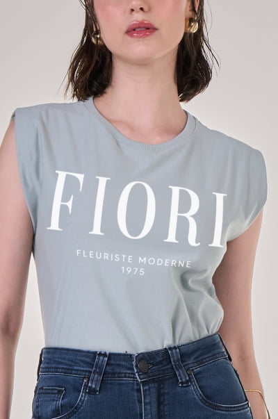 Regata Muscle Tee Azul Claro Fiori