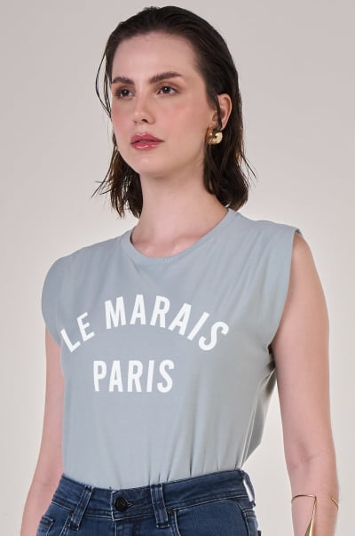 Regata Muscle Tee Azul Claro Marais Paris
