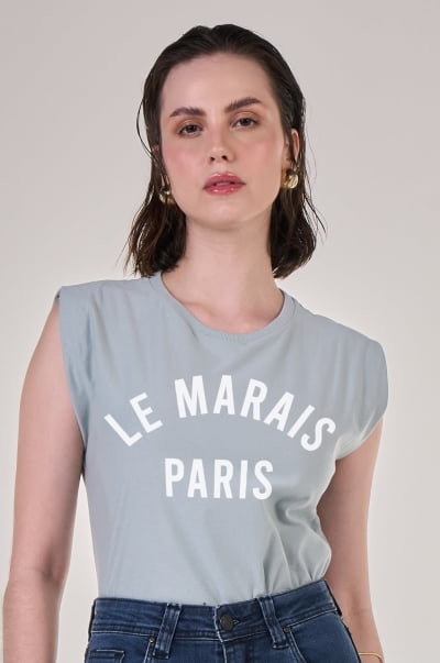 Regata Muscle Tee Azul Claro Marais Paris