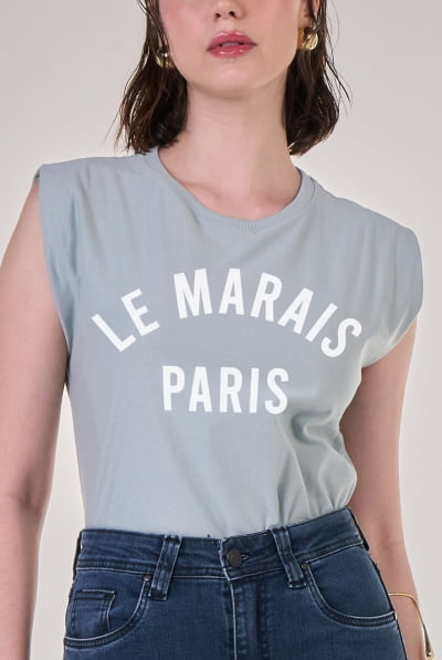 Regata Muscle Tee Azul Claro Marais Paris