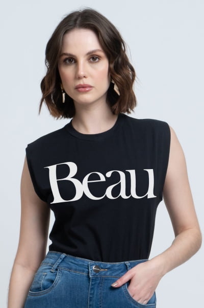 Regata Muscle Tee Preta Beau