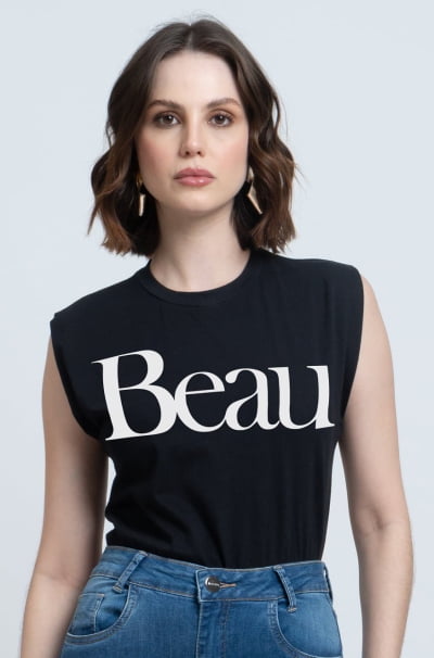 Regata Muscle Tee Preta Beau
