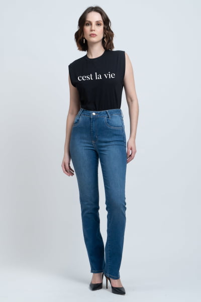 Regata Muscle Tee Preta C'est La Vie