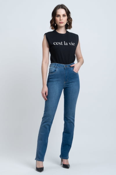 Regata Muscle Tee Preta C'est La Vie