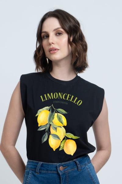Regata Muscle Tee Preta Limoncello