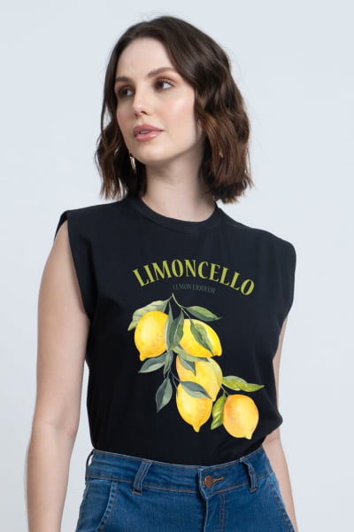 Regata Muscle Tee Preta Limoncello