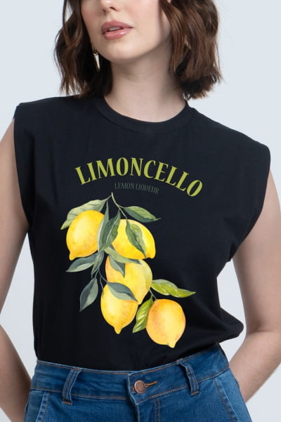 Regata Muscle Tee Preta Limoncello