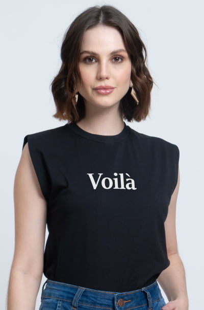 Regata Muscle Tee Preta Voilà