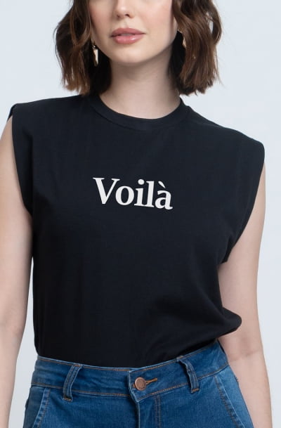 Regata Muscle Tee Preta Voilà