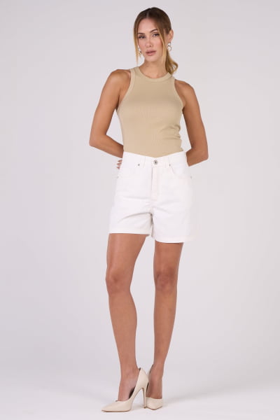 Short Feminino Mom de Sarja Off White F24098OFF