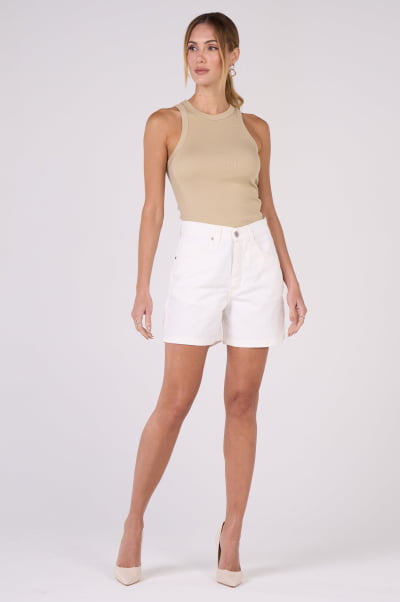 Short Feminino Mom de Sarja Off White F24098OFF