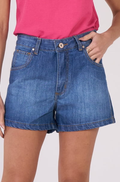 Short Jeans Feminino Azul Médio F24096