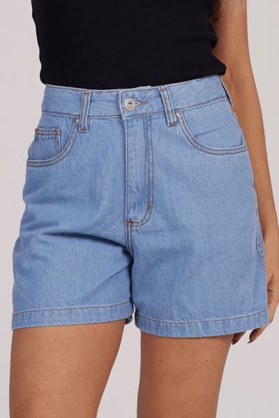 Short Jeans Mom Azul Claro F25022