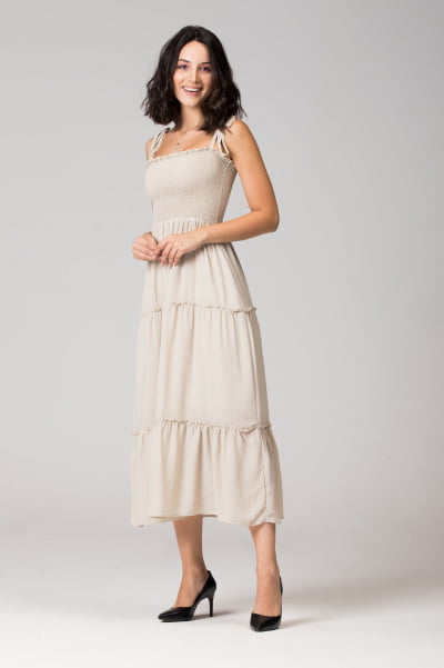 VESTIDO LASTEX MIDI VT020