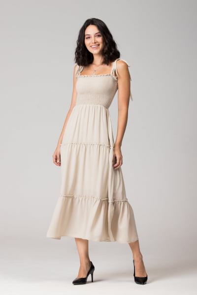 VESTIDO LASTEX MIDI VT020