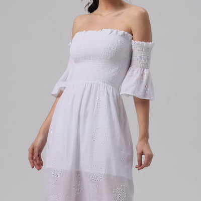 Vestido Ciganinha Lastex Branco VT027
